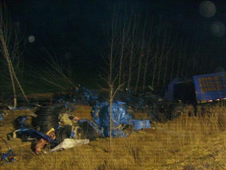 河南兩輛大貨車(chē)高速路相撞　2人死亡（圖）