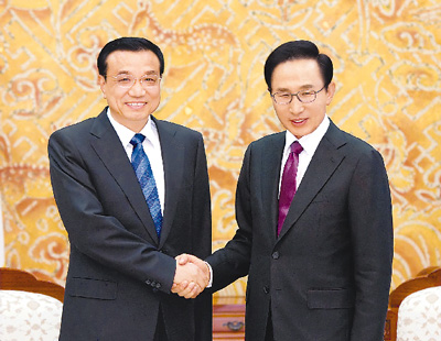 韓國總統(tǒng)李明博會見李克強
