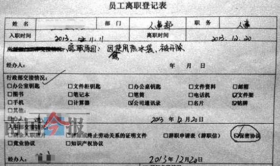 網(wǎng)友發(fā)帖曬奇葩被炒經(jīng)歷 想用熱水袋被公司開(kāi)除？
